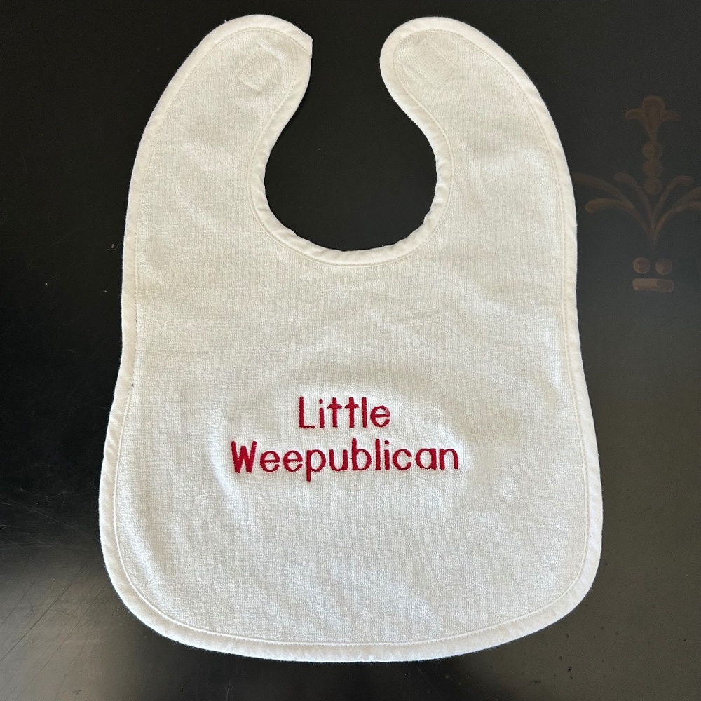 Bows and Beaus “Little Weepublican” Baby Bib. NWOT